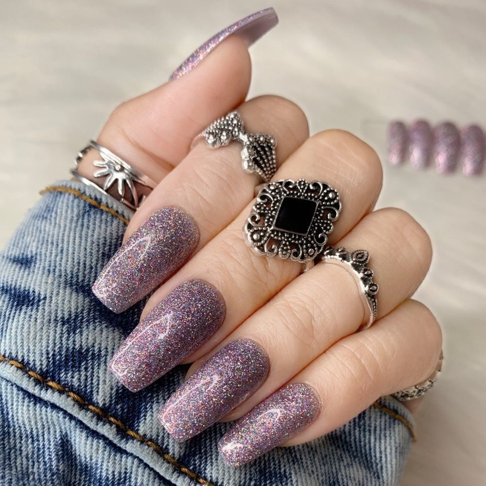 Lavender Fog Custom Press On Nails | High Quality Nails | Handmade
